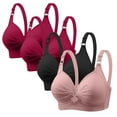 thumbnail image 1 of Puntoco Sujetadores cómodos para mujer, ropa interior de uso diario de talla grande con estampado de mujer, sin aros, 1 of 4