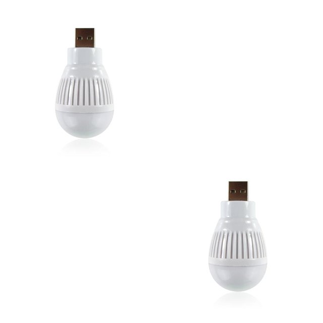 Methold Camping Senderismo Bombilla alimentada por USB sin bombillas de plástico Hogar Dormitorio Hotel Linterna Accesorio de iluminación Blanco Blanco 2piezas
