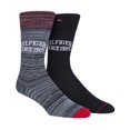 thumbnail image 2 of TOMMY HILFIGER Mens 2 Pack Black Logo Breathable Reinforced Toe And Heel Casual Over The Calf Socks 7-12, 2 of 2