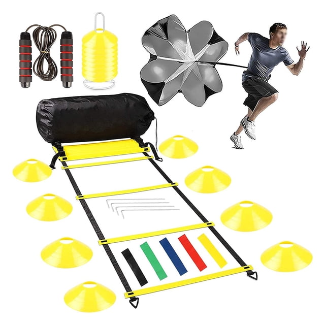 Agility Ladder Training Equipment Set, Speed Up Your Game, Perfect For Basketball Football Soccer Training, Portable Carry Bag For Easy Transportation, Larger Shell Area Offers Enhanced Protection