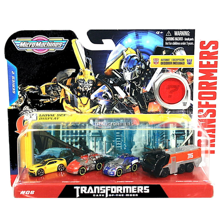 Micro Machines Transformers 4-Pack With Sentinel Prime and Movie Scene  Display and Autobot/Decepticon Decoder 