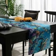 thumbnail image 4 of Coastal Blue Turtle Cotton Linen Table Runner 13 x 90 inch Tropical Ocean Animal Coral Fish Non-slip Rectangular Dining Table Decor for Wedding Party Holiday Dinner, 4 of 8
