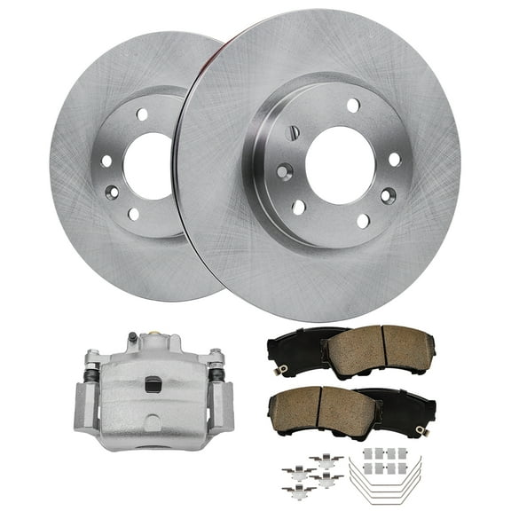 Detroit Axle - Front Disc Rotors Brake Pads Right Caliper Replacement for 2006-2012 Mazda 6 Fusion MKZ Zephyr Milan