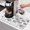 White, variant on Dandelion Dish Drying Mats for Kitchen Counter, Spring Fields Black Dandelion Floral Absorbent Coffee Bar Mat with Non-slip Rubber Backed Quick Drying Dish Rack Pad 12"x16"
