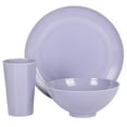 thumbnail image 5 of Gibson Home Zelly 12 Piece Embossed Coupe Melamine Dinnerware Set - Orange, Green, Teal, Purple, 5 of 6
