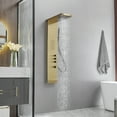 thumbnail image 3 of 1-Jet Rainfall Shower Panel System with Rainfall Waterfall Shower Head and Shower Wand in Brushed Gold, 3 of 13