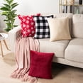thumbnail image 4 of PAVILIA Holiday Throw Pillow Covers 18x18 Set of 2, Decorative Pillow Cases Bed Sofa Couch, Christmas Winter Accent Decor Cushion Bedroom Living Room, Velvet Square Euro Sham Covers, Snowflake Red, 4 of 7