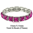 thumbnail image 2 of Falari High Quality Crystal Stretch Bracelet Wedding Bracelet Gift Box Included Fuchsia, 2 of 4