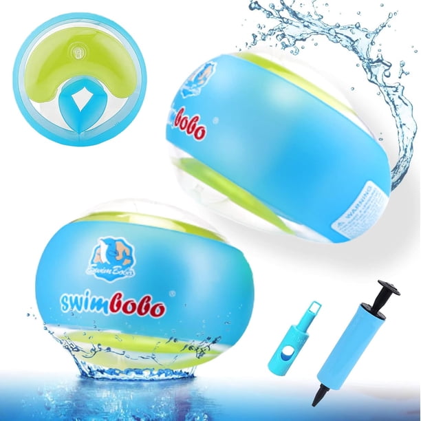 Brazalete de natación para niños, Brazalete inflable, Brazalete de natación inflable, Anillos de brazalete inflables, con bomba de aire, para que niños de 1 a 14 años aprendan a nadar.