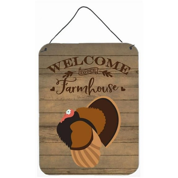 Caroline's Treasures CK6930DS1216 Bronze Turkey Welcome Wall or Door Hanging Prints, 12x16, multicolor
