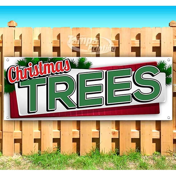 Christmas Trees 13 oz Vinyl Banner With Metal Grommets