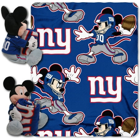Disney Nfl New York Giants Hugger Pillow And 40 X 50 Throw Set