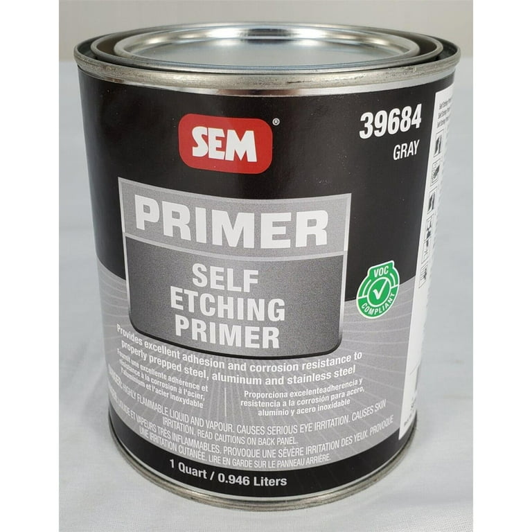 1 Quart SEM Self Etching Primer Paint Gray 39684 - Auto Rust Preventive  Coating 