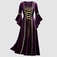 thumbnail image 3 of DuoJiaJ Performance Médiévale pour Femmes Robe Chemise Irlandaise à Manches Trompette avec Corset Robe Traditionnelle Fête et Party Femmes m Cosplay Gothique Rétro Robe Corset à Manches Longues, 3 of 3