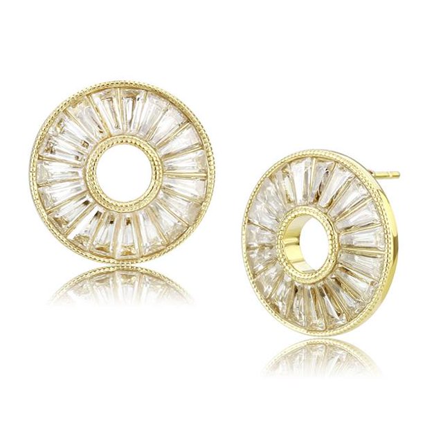 Boucles d'Oreilles en Acier Inoxydable avec AAA Grade CZ in Clear