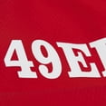 thumbnail image 5 of Men's Mitchell & Ness Scarlet/Black San Francisco 49ers Tie Breaker Vintage Logo Lightweight Anorak Half-Zip Windbreaker, 5 of 5