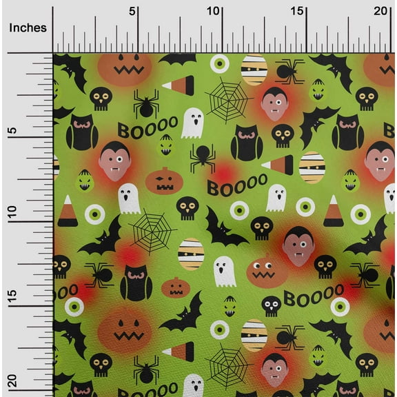oneOone Cotton Poplin Light Green Fabric Halloween Quilting Supplies Print Sewing Fabric By The Yard 56 Inch Wide