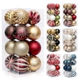 thumbnail image 2 of 16 piezas de bolas de Navidad para árbol de Navidad, 8 cm, bolas rojas, negras y doradas para el hogar, decoraciones navideñas de Año Nuevo, 2 of 5