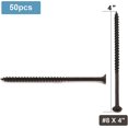 thumbnail image 2 of #8 X 4 "Tornillo para madera 50pcs Tornillos autorroscantes rápidos para paneles de yeso con cabeza de armazón plana inoxidable recubierta de fosfato negro, 2 of 5