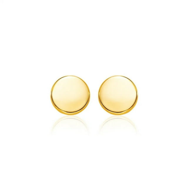 14k Yellow Gold Polished Round Post Earrings