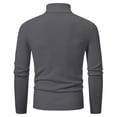 thumbnail image 3 of LOVZFMLL Men's Sweaters, Solid Color Turtleneck Ribbed Pullover, Fashion Casual Basic Everyday Half-Zip Layering Shirt, Warm Winter Tops, Fall Clothes, 3 of 8