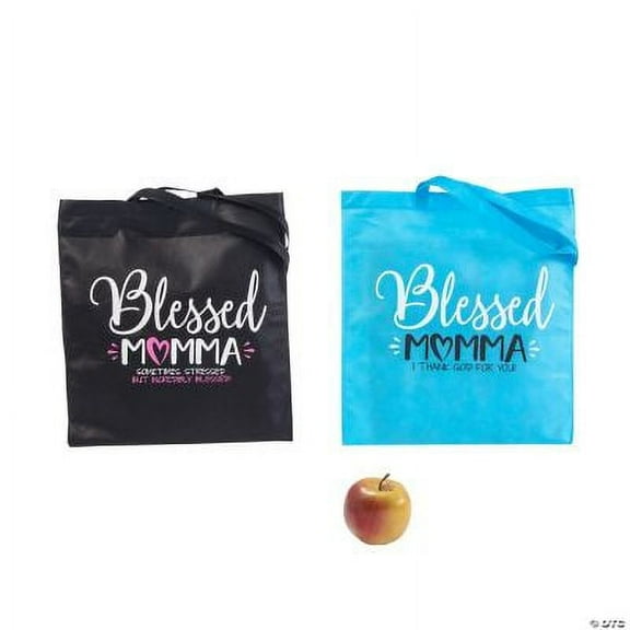 Large Blessed Momma Tote Bags, MMulti-color's Day, Apparel Accessories, 12 Pieces