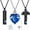 Blue, variant on 3 Pieces Heart Cross Cubic Urn Necklace for Ashes for Men Women Cremation Jewelry Crystal Memorial Locket Ashes Pendant Family Keepsake Sharing Jewelry Set