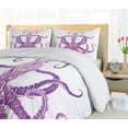 thumbnail image 5 of Ambesonne Octopus Duvet Cover Set, Aquatic Character Tentacles, 2-Calking, Purple White Mauve, 5 of 7