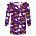 thumbnail image 4 of Godom Funny Halloween T Shirts for Women Graphic Tees Cute Ghost Print Tee Holiday Tops, 4 of 4