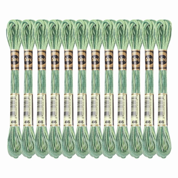Uxcell 12 Skeins Embroidery Floss, Polyester Embroidery Threads Green Mix