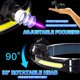 thumbnail image 4 of 2X Lámpara de Luz de Cabeza LED Recargable, Linterna de Luz de Cabeza de 1000 Lúmenes con Sensor de Movimiento, con 4 Clips de Casco para Acampar, Senderismo, 4 of 5