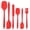6 pieces in red, variant on 6-piece red food-grade silicone spatula set, high-temperature resistant kitchen baking and cooking utensils, suitable for mixing, scraping, baking, and grilling