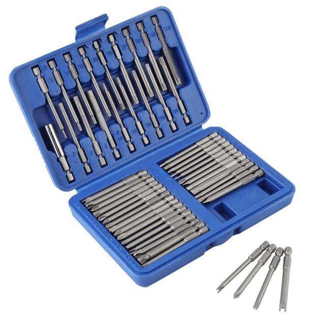 Kit de 50 puntas de destornillador eléctrico de acero con ranura en forma de U, hexagonales y de cruz, para herramientas rotativas