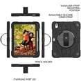 thumbnail image 6 of For iPad 10th Gen 10.9"(2022) Case,Kids Friendly,With Rotatable Adjustable Hand Strap,Retractable Kickstand,Shoulder Strap,Shockproof Anti-fall Rugged Heavy Duty Tablet Case Cover,Black, 6 of 11