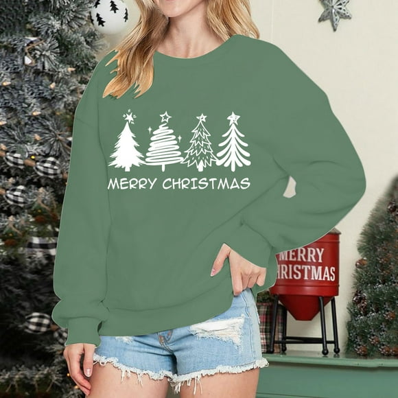 WILLBEST hoodies for women Christmas Women’s Casual Pullover Sweatshirt Holiday Themed Long Sleeve Top For Winter Fashion hoodie women 