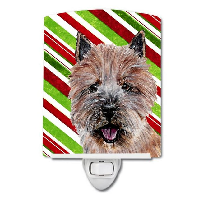 Carolines Treasures SC9806CNL Norwich Terrier Candy Cane Christmas Ceramic Night Light