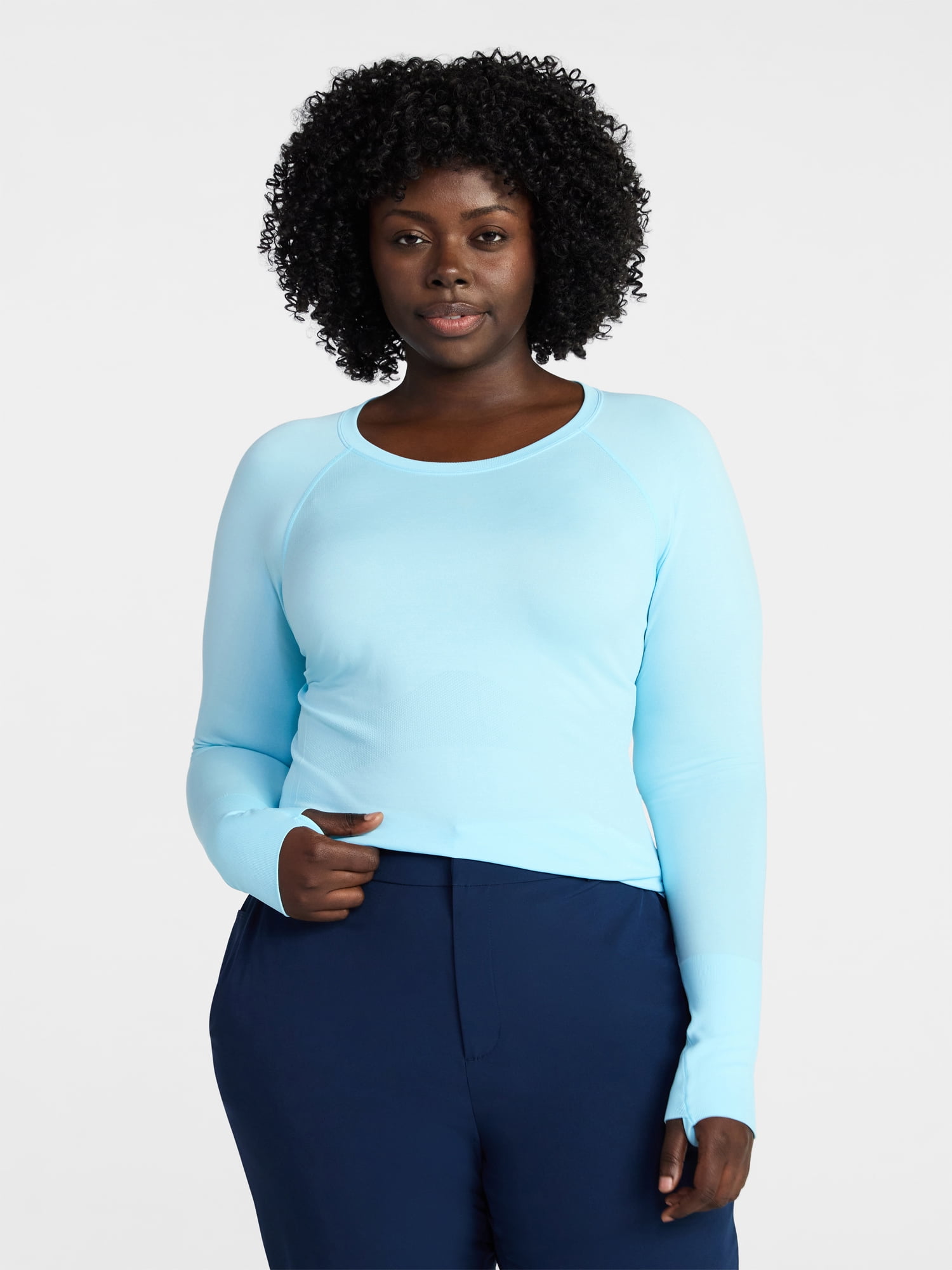 Avia Women's Seamless Tee with Long Sleeves, Sizes XS-XXXL