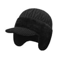thumbnail image 2 of Gorra de béisbol con orejeras para hombre, ideal para clima frío, ideal para acampar y hacer senderismo. Negro, 2 of 9