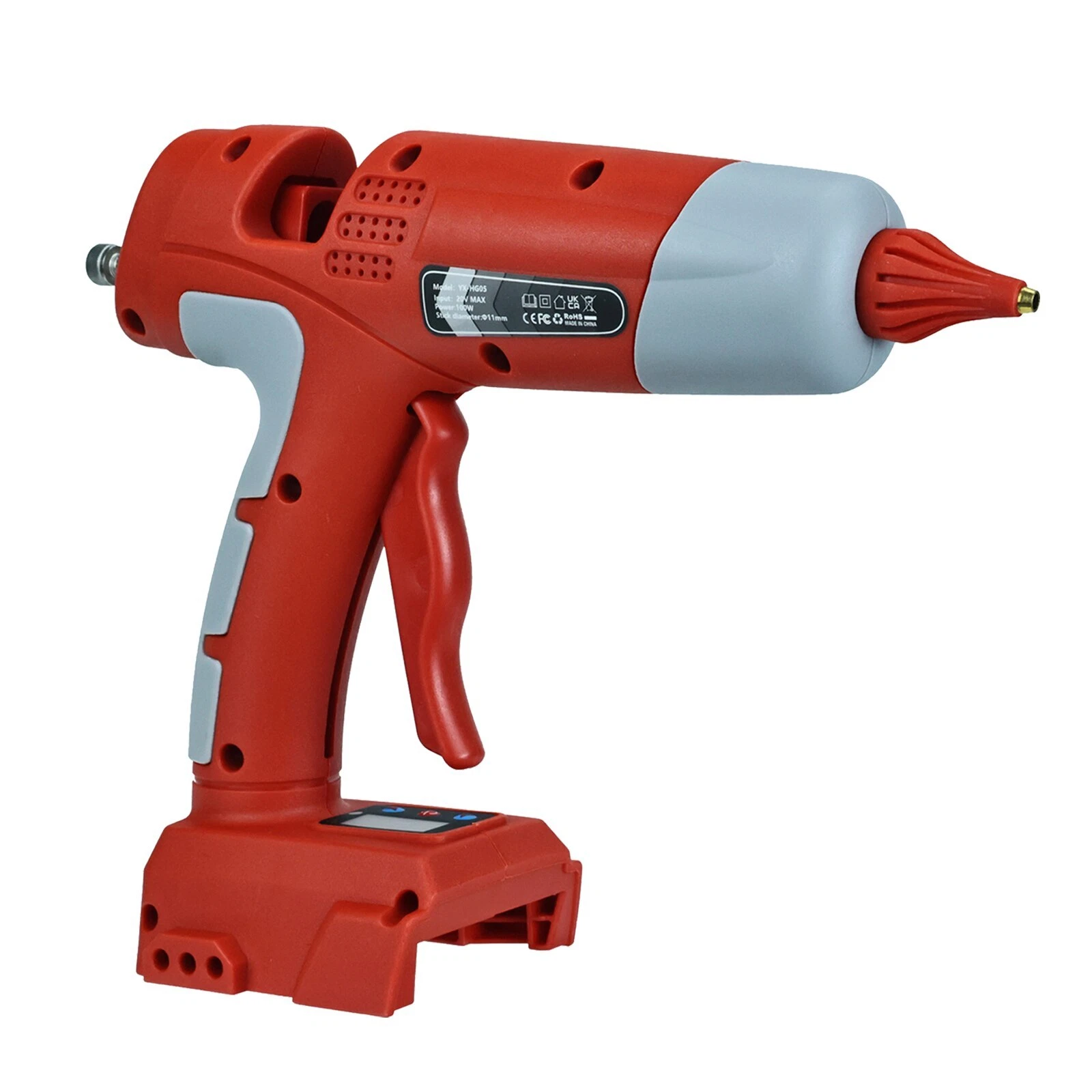 Cordless Hot Melt Glue Gun for Milwaukee Li-ion Battery With temperature display