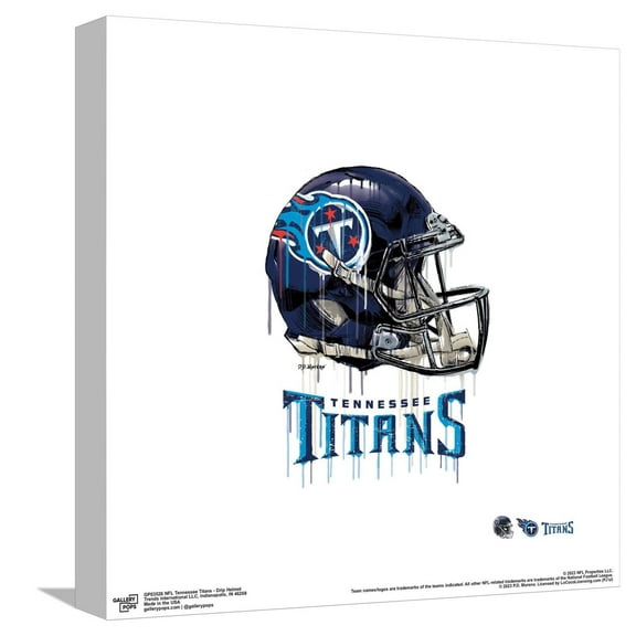 Gallery Pops NFL Tennessee Titans - Drip Helmet Canvas Wall Art, Unframed Version, 12" x 12"