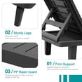 thumbnail image 6 of CDCASA Oversized Outdoor Chaise Lounge Chair – 5-Position Adjustable Backrest, Hidden Cup Holder, Weather-Resistant Resin Pool Lounge Chairs for Patio, Deck, and Backyard (Set of 1，Black）, 6 of 9