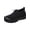 Black, variant on Women's Orthopedic Arch Support Wide Width Walking Shoes,Protective Toe Cap Non-Slip Thick Sole Breathable Knit Drawstring Slip On Casual Sneakers