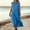 Blue, variant on Linen Dress Womens Beach Dress 2026 Summer Solid Color Lapel Button Down Flowy Breathable Loose Fit Sun Dresses Women for Lounge and Relax