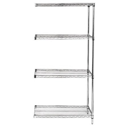 

Wire Shelving Add-on Kit 12 x 36 x 86 in. - Stainless Steel 4 Shelf