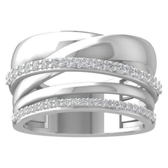 ARAIYA FINE JEWELRY 10K White Gold Round-shape Diamond Fashion Ring (1/3 cttw, I2-I3 Clarity, I-J Color) Size 7.5