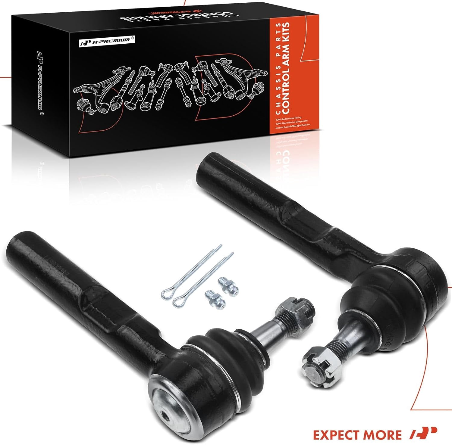 A-Premium 2 x Front Outer Tie Rod Ends Left Right Kit Compatible with Chevy Malibu 2004-2012 Pontiac G6 2005-2010 Saturn Aura 2007-2009# ES800086