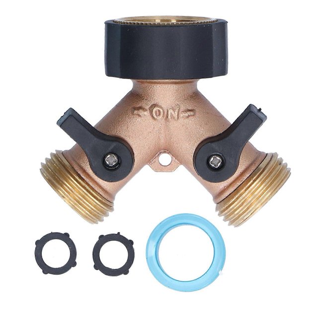 High quality 3/4 inch brass garden 2 way faucet hose connector manifold Y type