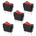 thumbnail image 1 of Interruptor de palanca para barco con luz LED roja DC 12/24V, interruptor de palanca para barco, coche, marino ON/OFF AC 250V/15A 125V/20A SPST, 5 piezas, 1 of 4
