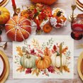 thumbnail image 2 of Sage Green Orange Pumpkins Fall Placemats Set of 2, Thanksgiving Eucalyptus Washable Wipeable Table Mats for Dining Tables, Indoor Outdoor Kitchen Place Mats for Holiday Party Table Decor, 2 of 9