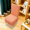 thumbnail image 4 of Aslant Circles Stretch Skirt Chair Cover Full 360° Wrap, Elastic Dining Chair Slipcover with Ruffled Hem – All-Season Stool Protector for Home Wedding Banquet, 4 of 6
